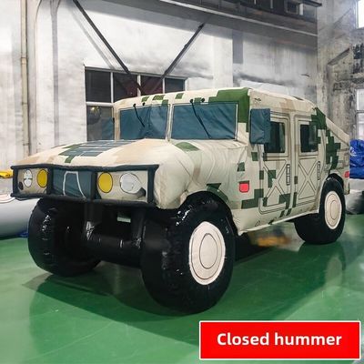 Falsa simulazione di addestramento sul campo su larga scala Modello di bersaglio Esercizio all'aperto Simulazione di un'auto guerriera Hummer Auto a aria chiusa Deserto Camuffaggio a aria chiusa Pompa d'aria speciale 800W